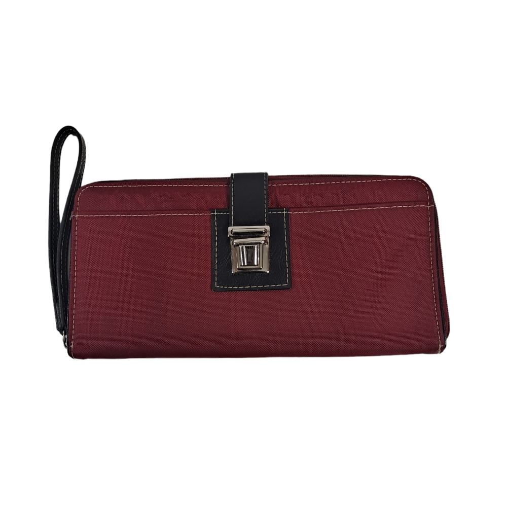 Ann Taylor LOFT Wristlet Wallet Red Buckle Closure